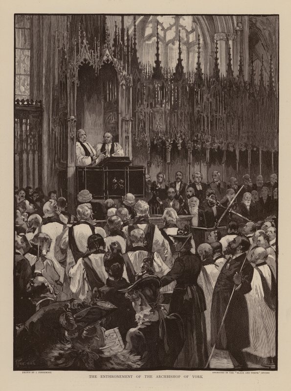 Kröning av ärkebiskopen av York (gravyr) av Joseph (after) Finnemore