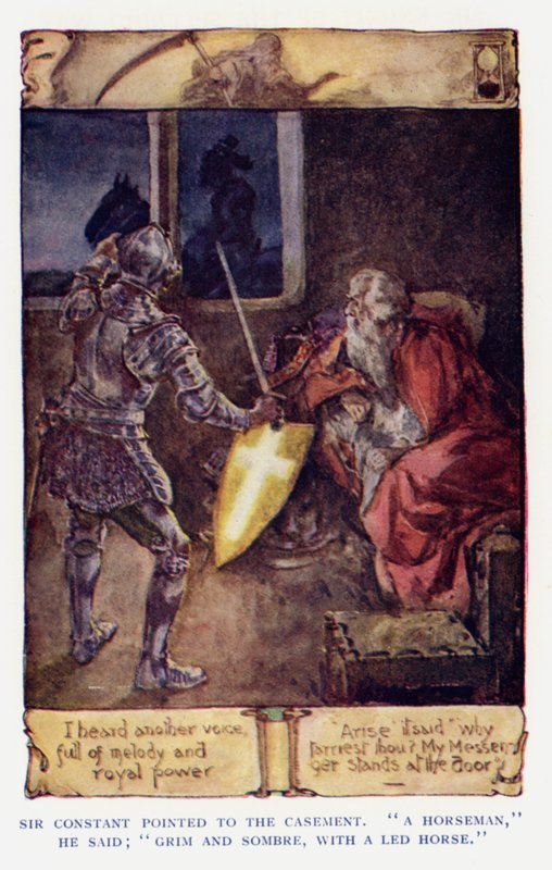Illustration till Sir Knight of the Splendid Way (färglitografi) av Joseph (after) Finnemore