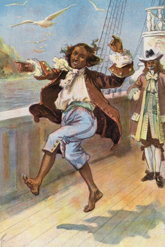 Robinson Crusoe: Fredagsdansade och kaperade (färg litho) av Joseph (after) Finnemore
