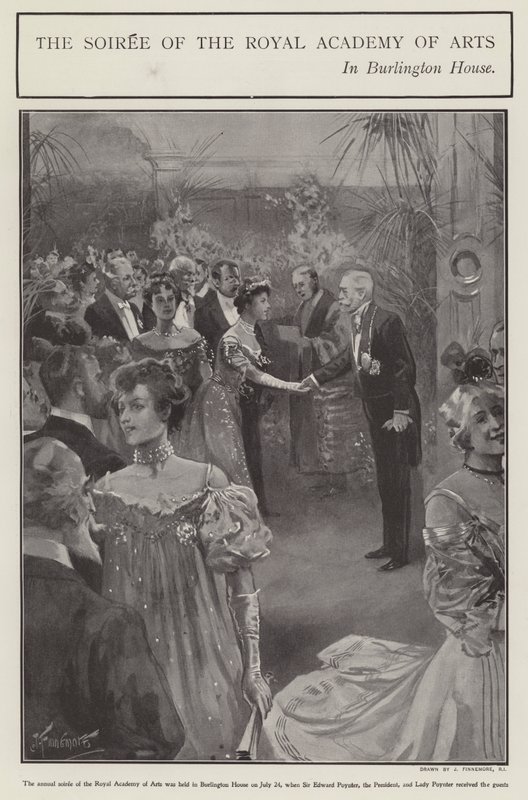 Soaréen av Royal Academy of Arts i Burlington House, London (litho) av Joseph (after) Finnemore