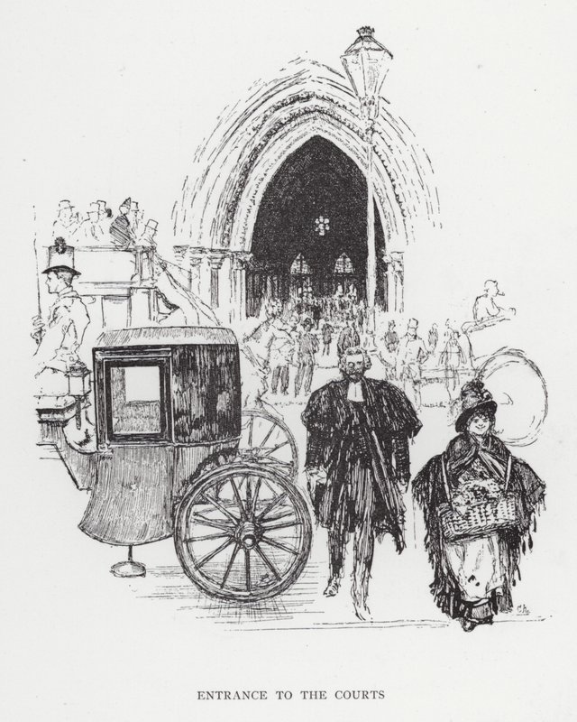 Ingång till domstolarna (litho) av Joseph (after) Pennell