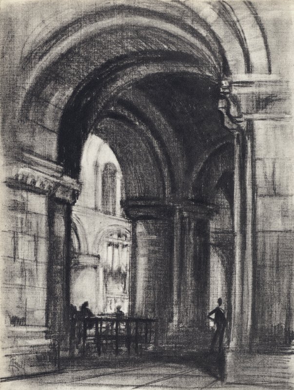 Grundarens grav, St Bartolomeus den store (litho) av Joseph (after) Pennell