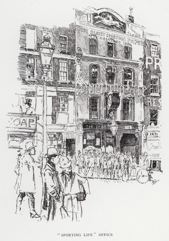 Kontoret "Sporting Life" (litho) av Joseph (after) Pennell
