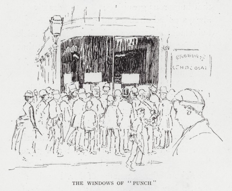 Fönstren i "Punch" (litho) av Joseph (after) Pennell