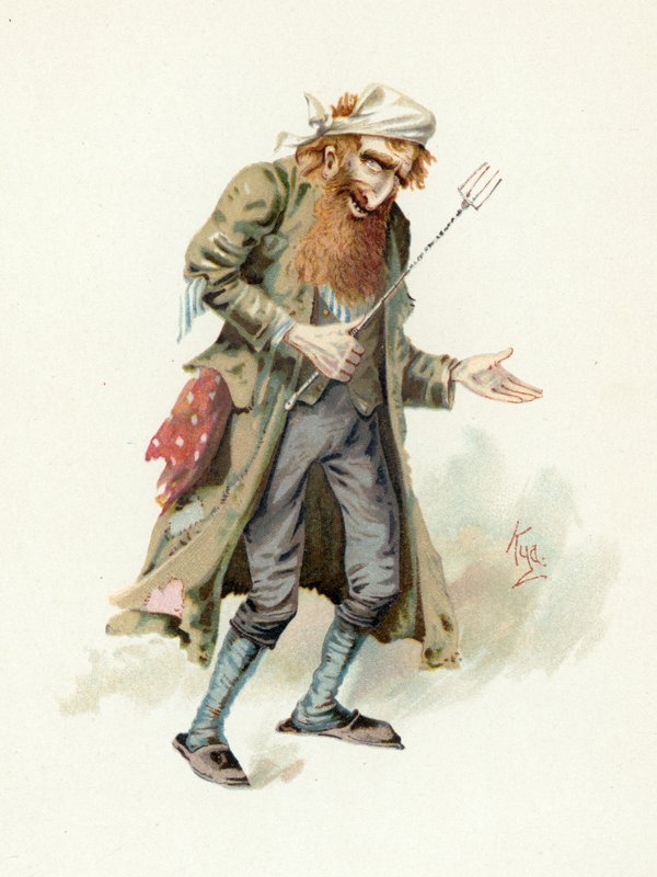Fagin, illustration från "Character Sketches from Charles Dickens", ca 1890 av Joseph Clayton Clarke