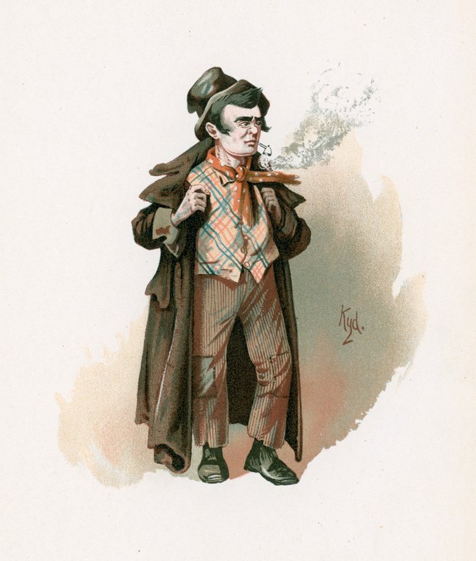 The Artful Dodger, illustration från "Character Sketches from Charles Dickens", c.1890 av Joseph Clayton Clarke