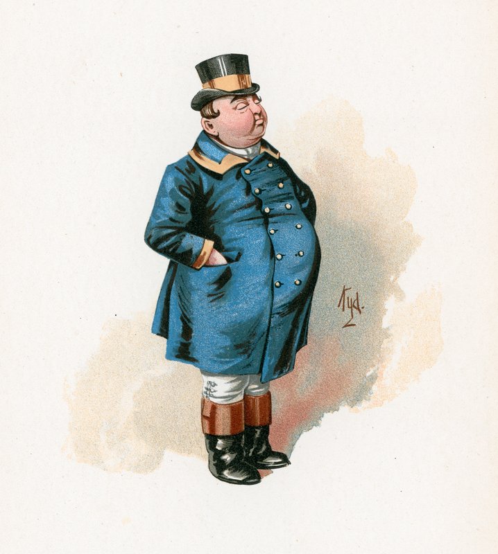 The Fat Boy, illustration från "Character Sketches from Charles Dickens", c.1890 av Joseph Clayton Clarke