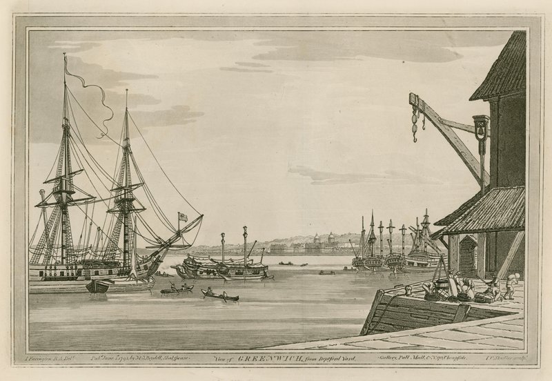 Utsikt över Greenwich från Deptford Yard av Joseph Farington