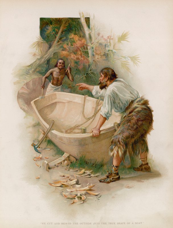 Illustration til Robinson Crusoe Seed av Joseph Finnemore