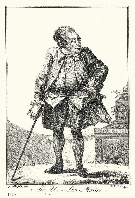 Mr Y, His Master (gravyr) av Joseph Franz von (after) Goez