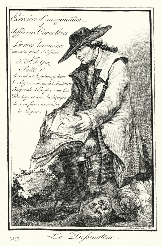 Tecknaren (gravyr) av Joseph Franz von (after) Goez