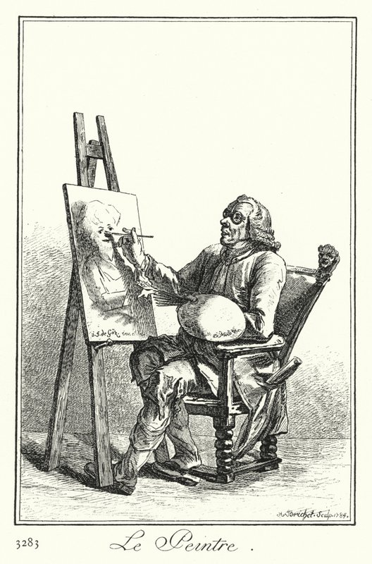 Målaren (gravyr) av Joseph Franz von (after) Goez