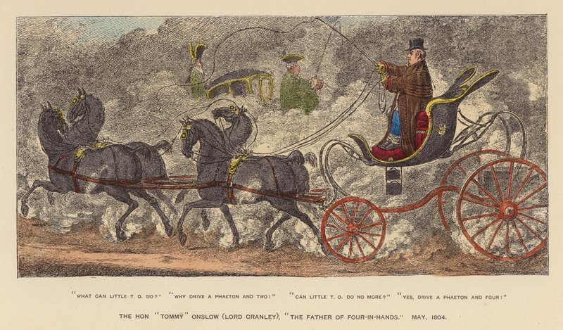The Hon "Tommy" Onslow (Lord Cranley), "Fadern till Four-in-Hands", maj 1804 (kolorerad gravyr) av Joseph Grego