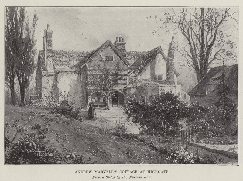 Andrew Marvells stuga vid Highgate av Joseph Holland Tringham