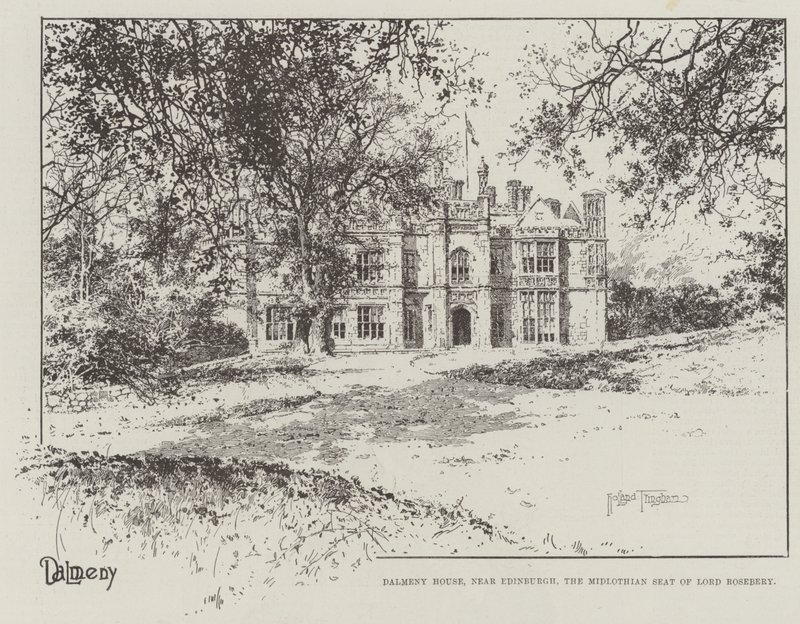 Dalmeny House, nära Edinburgh, Midlothian Seat of Lord Rosebery av Joseph Holland Tringham