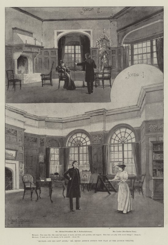 Michael and His Lost Angel, Mr Henry Arthur Jones nya pjäs på Lyceum Theatre av Joseph Holland Tringham