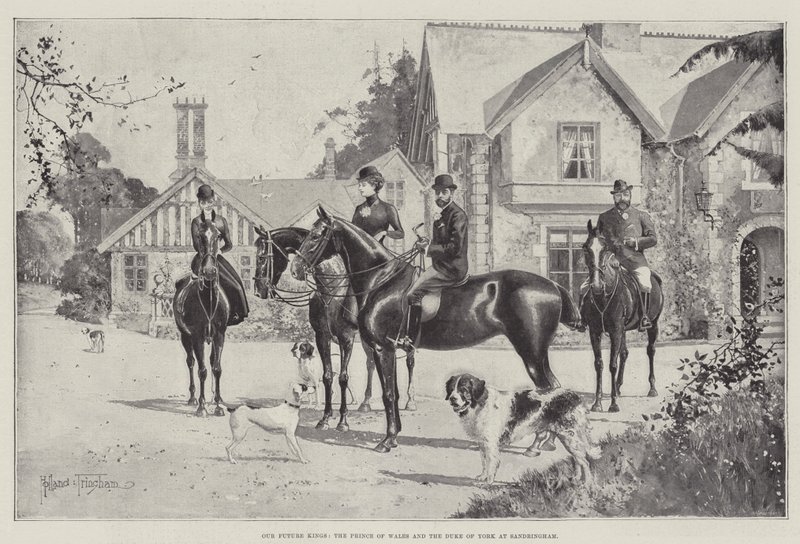 Våra framtida kungar, prinsen av Wales och hertigen av York i Sandringham av Joseph Holland Tringham