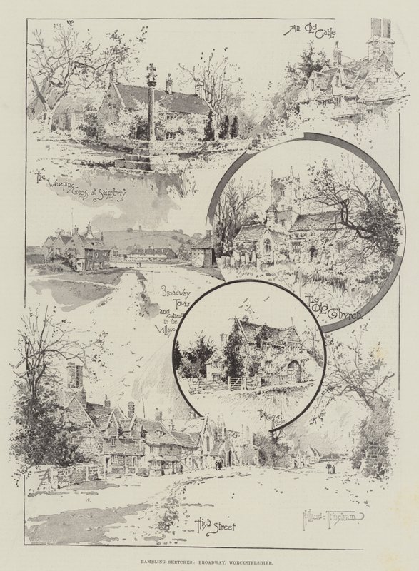 Rambling Sketches, Broadway, Worcestershire av Joseph Holland Tringham