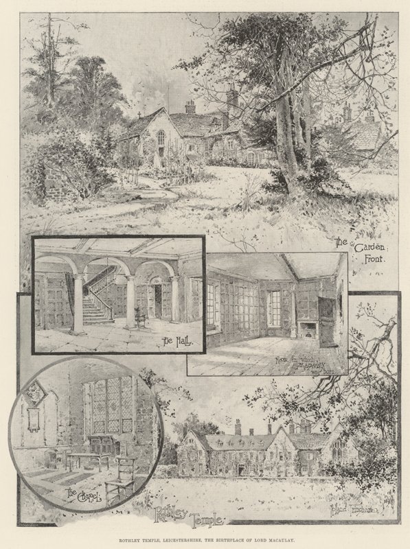 Rothley Temple, Leicestershire, Lord Macaulays födelseplats av Joseph Holland Tringham