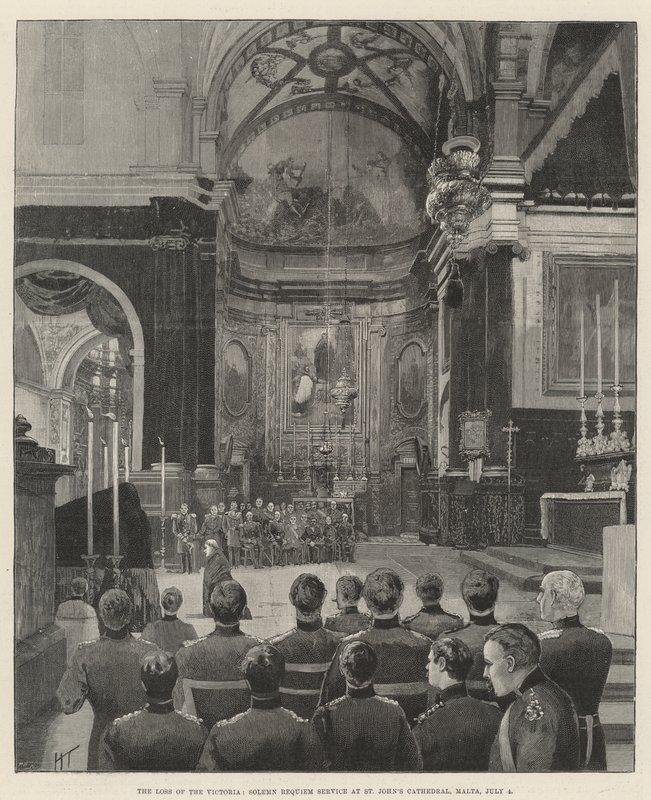 The Loss of the Victoria, Solemn Requiem Service i St John