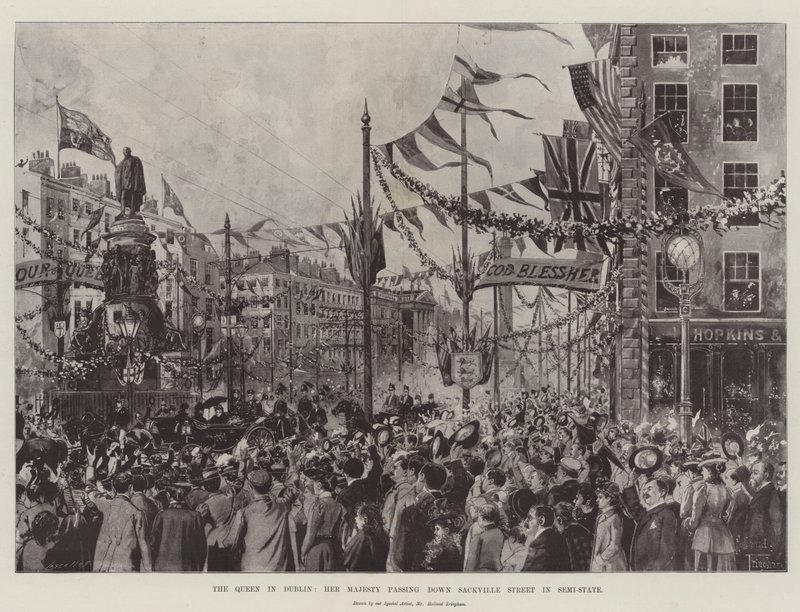 Drottningen i Dublin, Hennes Majestät passerar Sackville Street i Semi-State av Joseph Holland Tringham