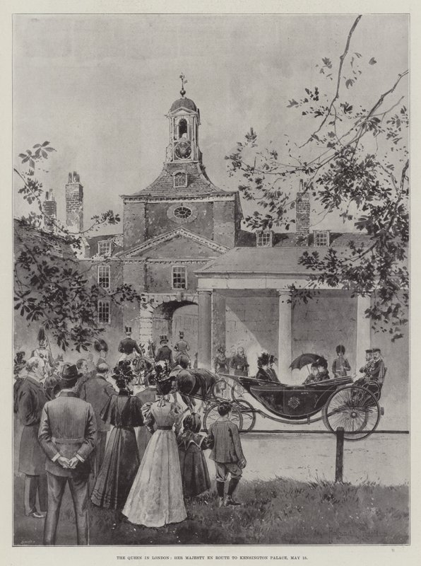 Drottningen i London, Hennes Majestät På väg till Kensington Palace, 15 maj av Joseph Holland Tringham