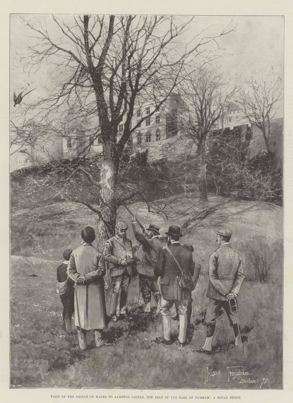 Besök av prinsen av Wales till Lambton Castle, sätet för jarlen av Durham, en kunglig fotografering av Joseph Holland Tringham