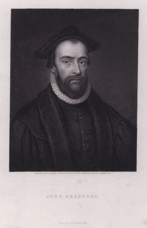 John Bradford, engelsk protestantisk martyr (gravyr) av Joseph John Jenkins