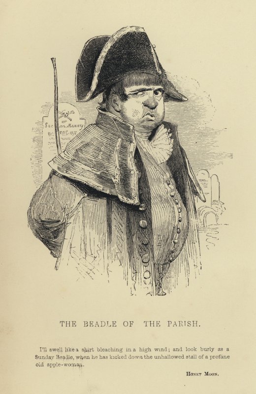 Kenny Meadows: The Beadle of the Parish (gravyr) av Joseph Kenny (after) Meadows