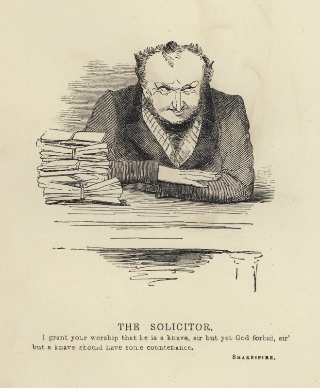 Kenny Meadows: The Solicitor (gravyr) av Joseph Kenny (after) Meadows
