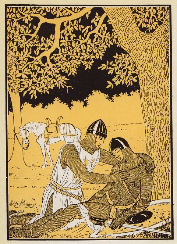 Guillaume och hans brorson Vivien (färglitografi) av Joseph Kuhn Regnier