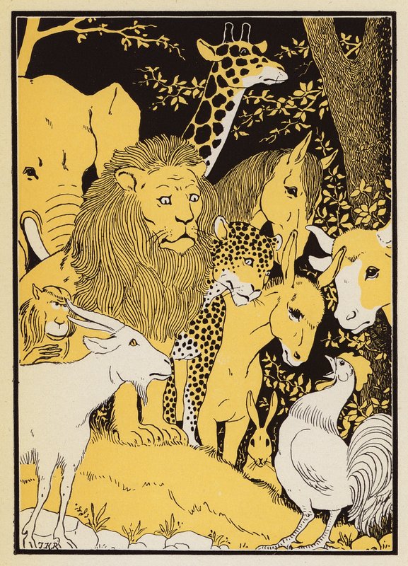 Le Proces de Renart (färglitografi) av Joseph Kuhn Regnier