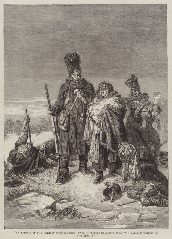 En episod om reträtten från Moskva av Joseph Louis Hippolyte Bellange