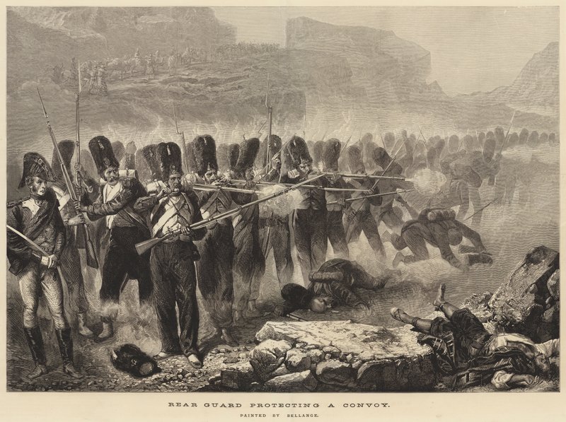 Bakvakt skyddar en konvoj av Joseph Louis Hippolyte Bellange