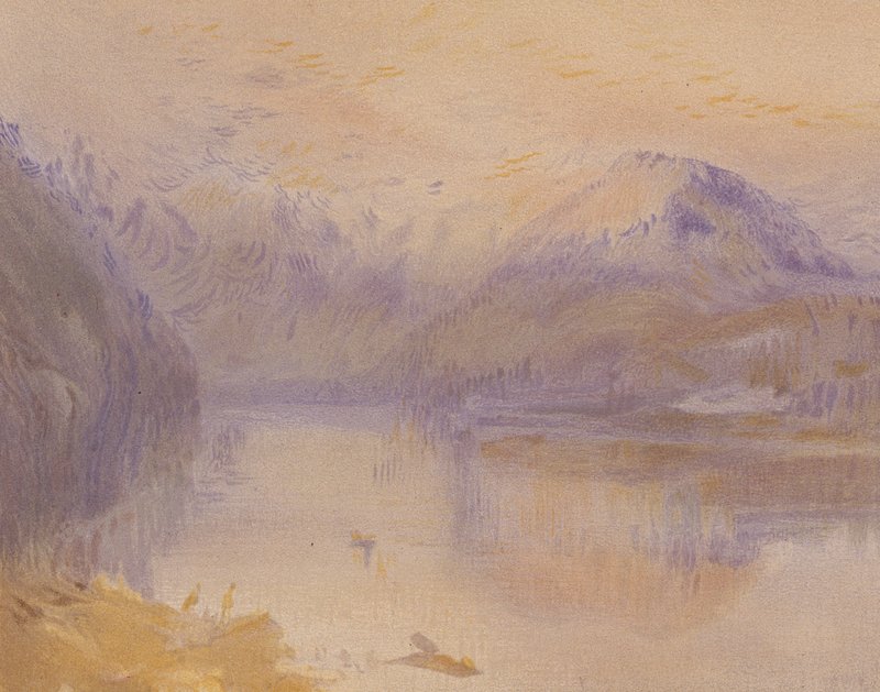 A Lake (färglitografi) av Joseph Mallord William (after) Turner