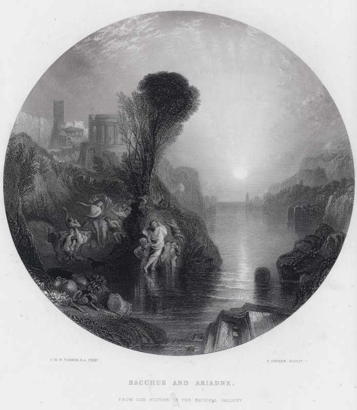Bacchus och Ariadne (gravyr) av Joseph Mallord William (after) Turner
