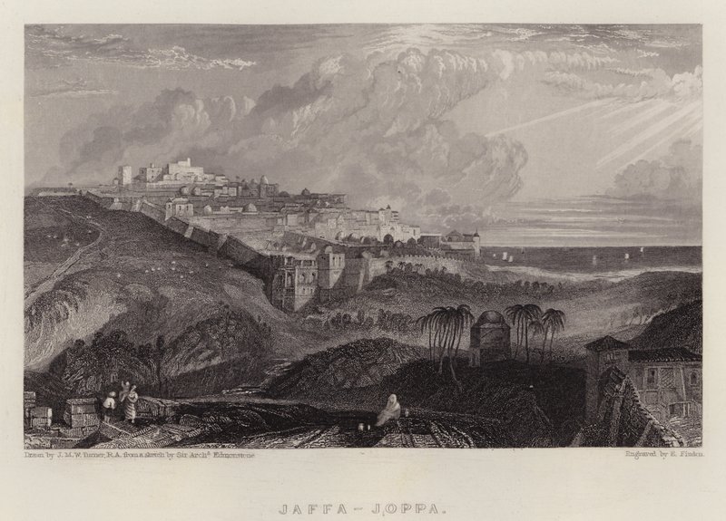 Jaffa, Joppa (färg litho) av Joseph Mallord William (after) Turner