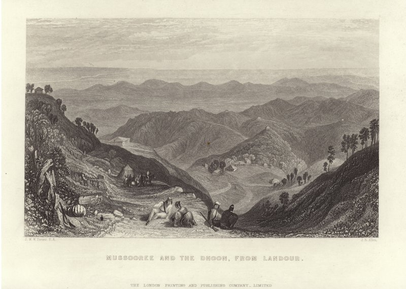 Mussoorie och Dhoon av Joseph Mallord William Turner