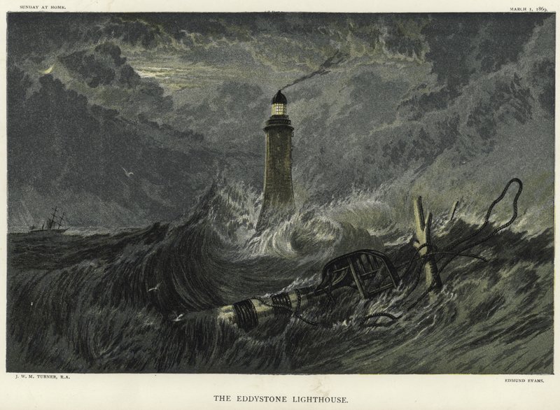 Fyren Eddystone på Eddystone Rocks av Joseph Mallord William Turner