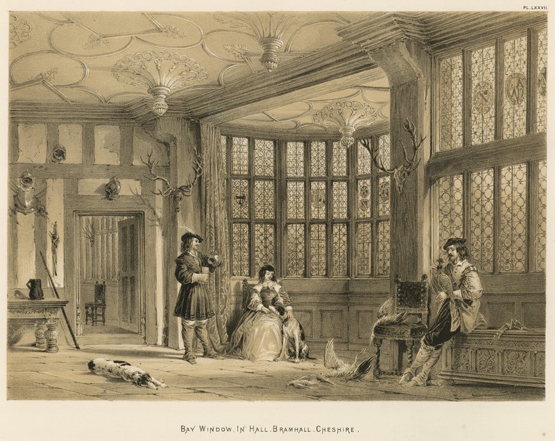 Bay Window, In Hall, Bramhall, Cheshire av Joseph Nash