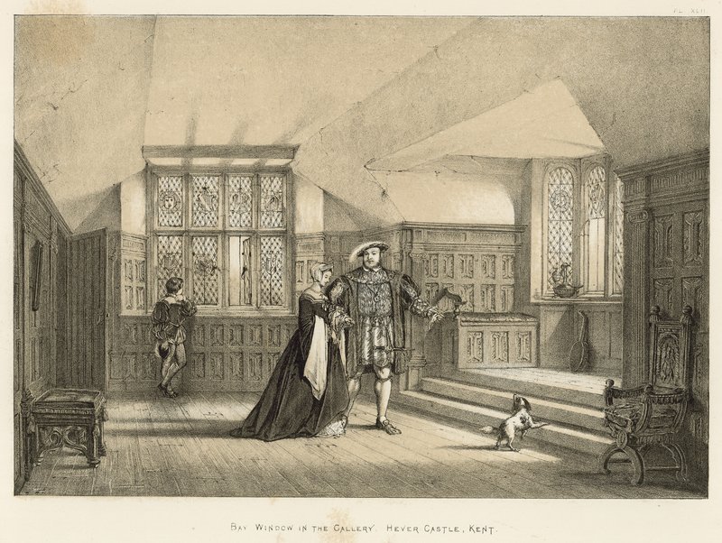Bay Window i Gallery, Hever Castle, Kent av Joseph Nash