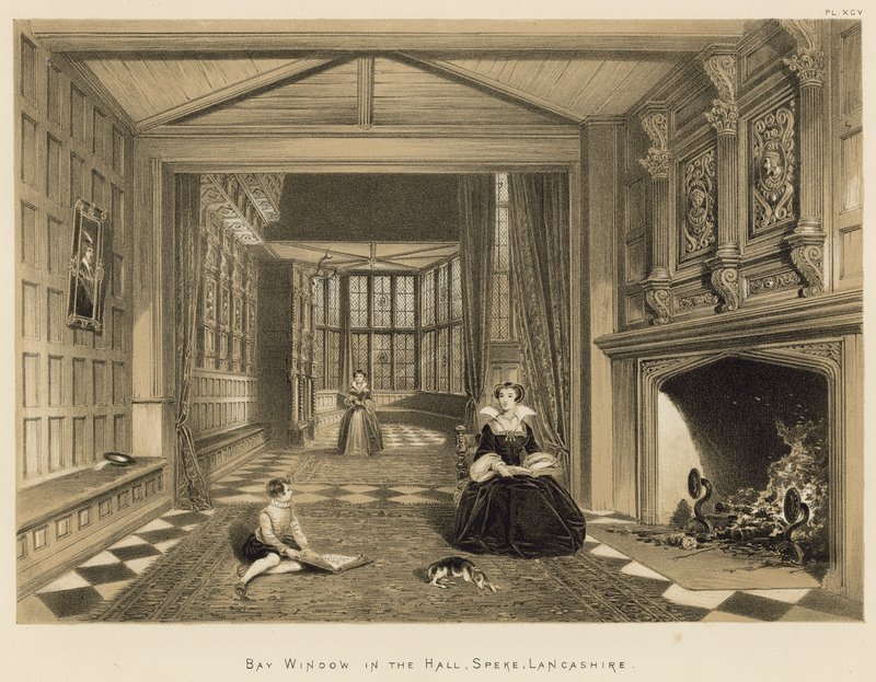 Bay Window i Hall, Speke, Lancashire av Joseph Nash