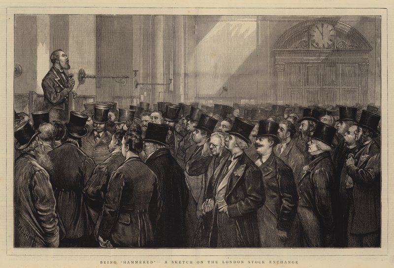 Being Hammered, en skiss på London Stock Exchange av Joseph Nash