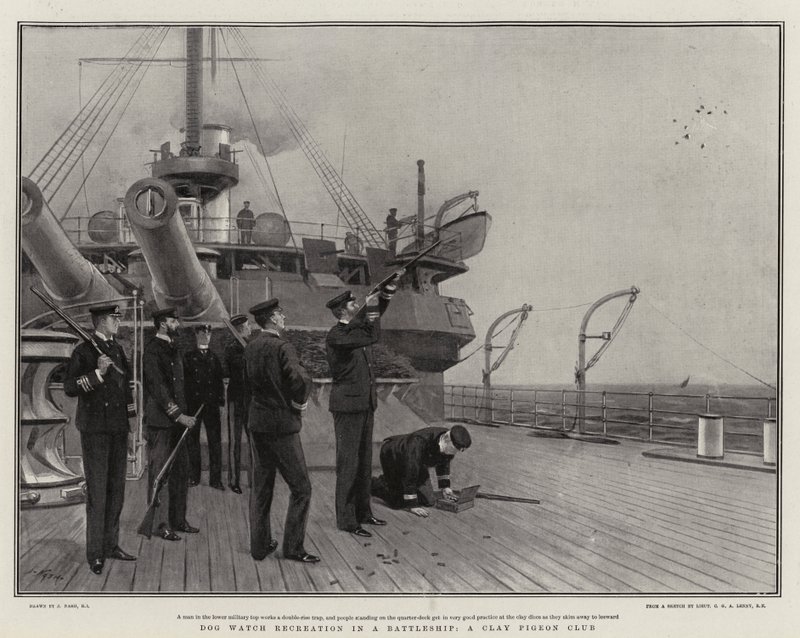 Hund Watch Recreation in a Battleship, a Clay Pigeon Club av Joseph Nash