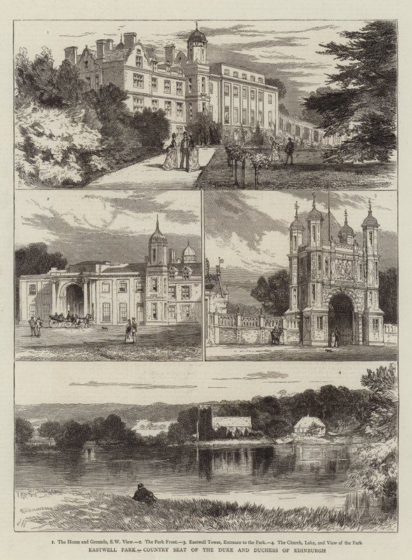 Eastwell Park, säte för hertigen och hertiginnan av Edinburgh av Joseph Nash