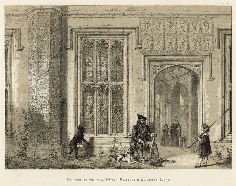 Ingången till hallen, Sutton Place, nära Guildford, Surrey av Joseph Nash