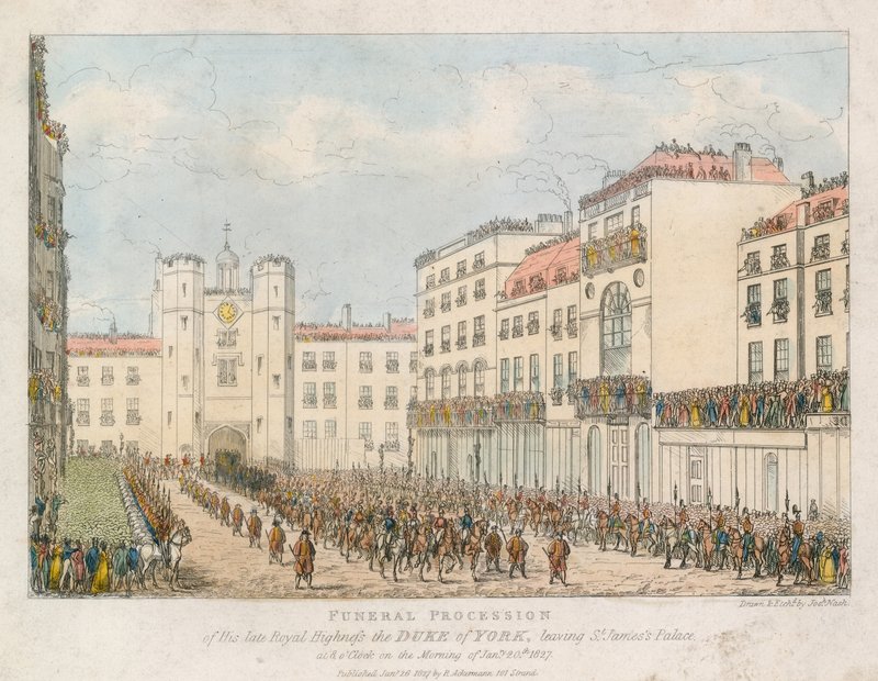 Begravningståget av den framlidne kungliga högheten hertigen av York som lämnar St James