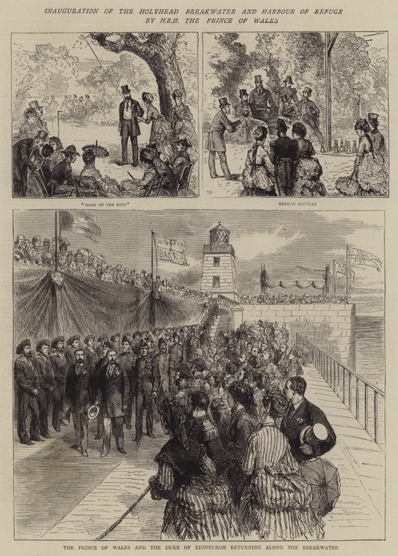 Invigning av Holyhead Breakwater and Harbour of Refuge av HKH Prinsen av Wales av Joseph Nash