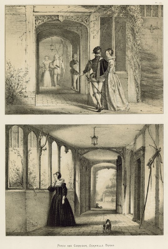 Veranda och korridor, Ockwells, Berks av Joseph Nash