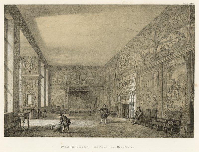 Närvaro kammare, Hardwicke Hall, Derbyshire av Joseph Nash